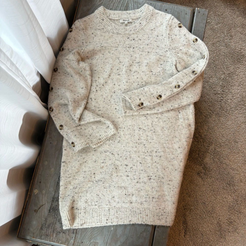 Madewell donegal button sleeve sweater dress | size large - Picture 3 of 8